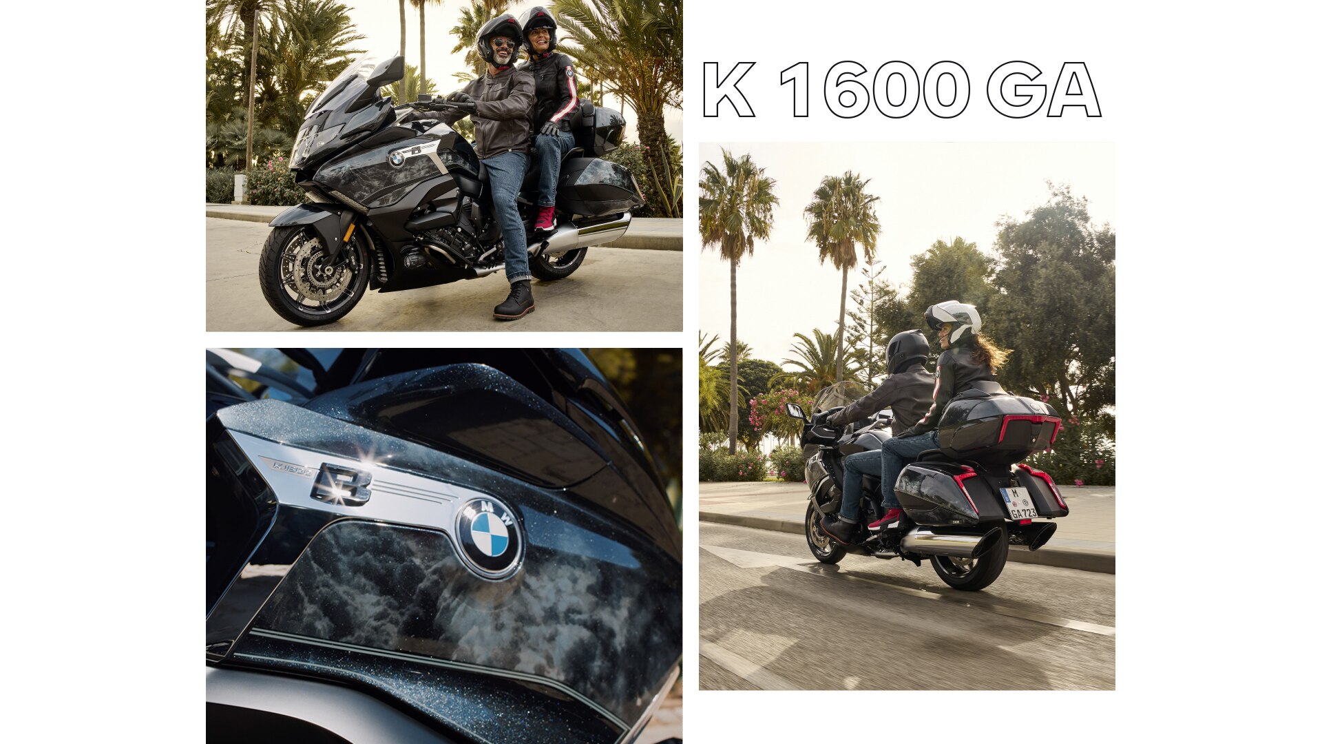 Die K 1600 B als Sondermodell Option 719 Midnight geparkt im Profil