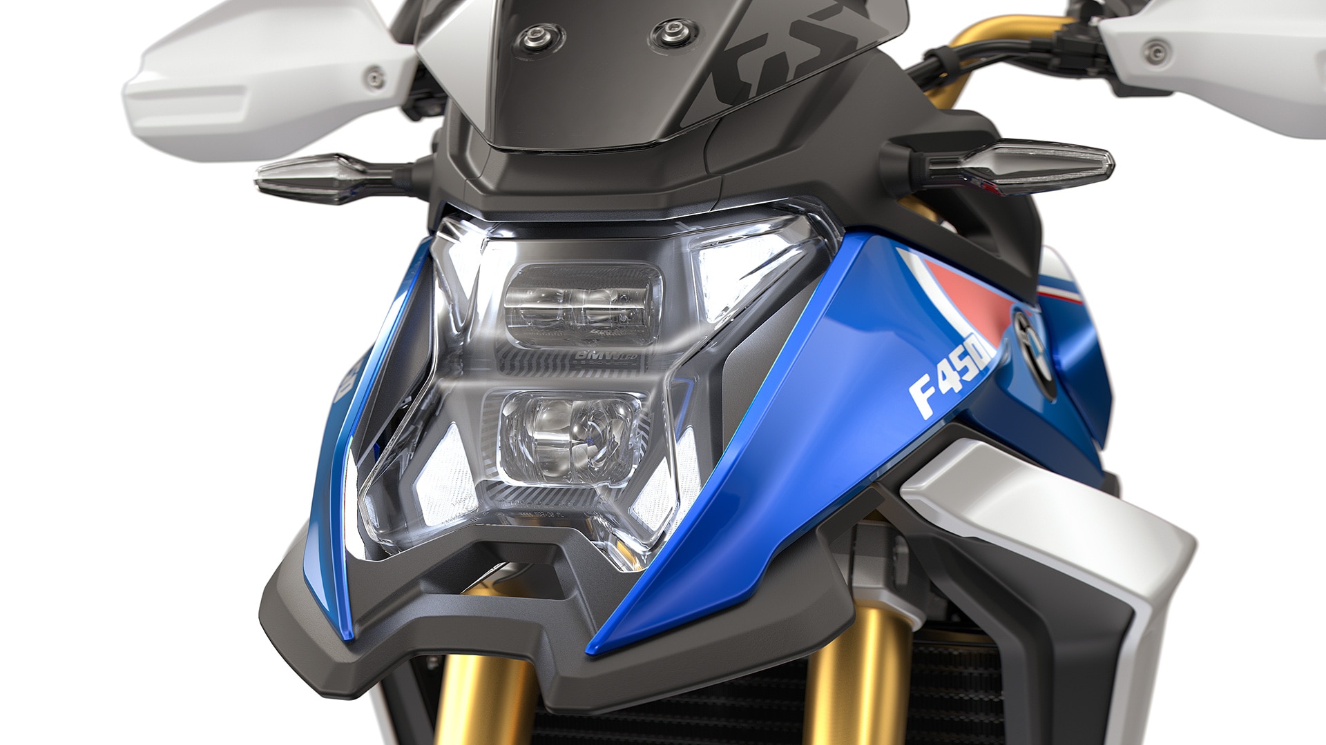 Der LED-Scheinwerfer mit Tagfahrlicht der F 450 GS von BMW Motorrad