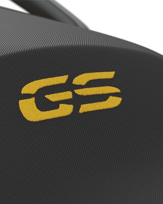 Wir sehen den gelben GS-Sticker am Sattel.