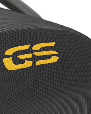 Wir sehen den gelben GS-Sticker am Sattel.