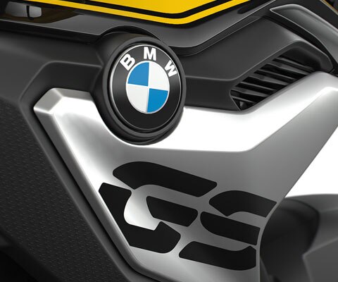 Wir sehen die Kühlerabdeckung mit GS-Logo im Detail.
