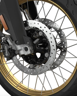 Wir sehen die Felgen in eloxiertem Gold.