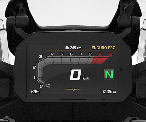 Wir sehen das 6,5“ TFT-Display der F 850 GS Adventure.