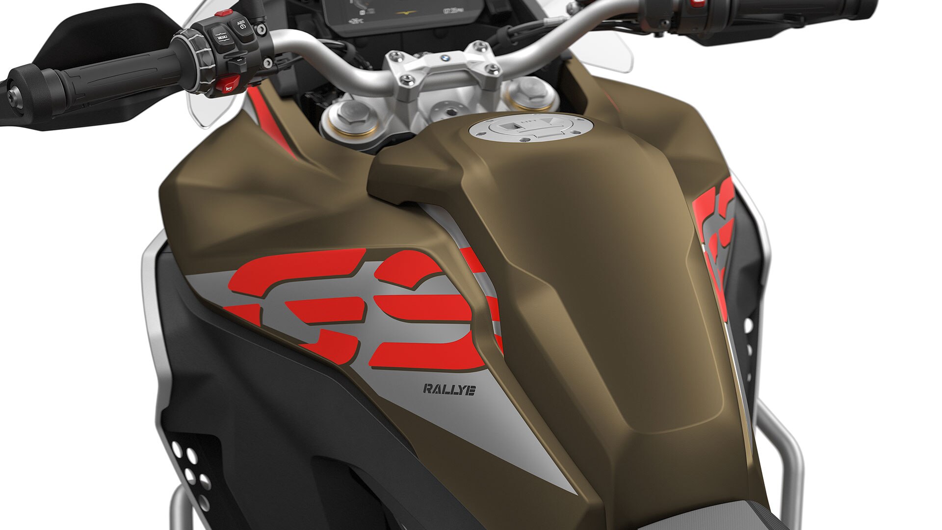 Wir sehen den Tank der F 850 GS Adventure.
