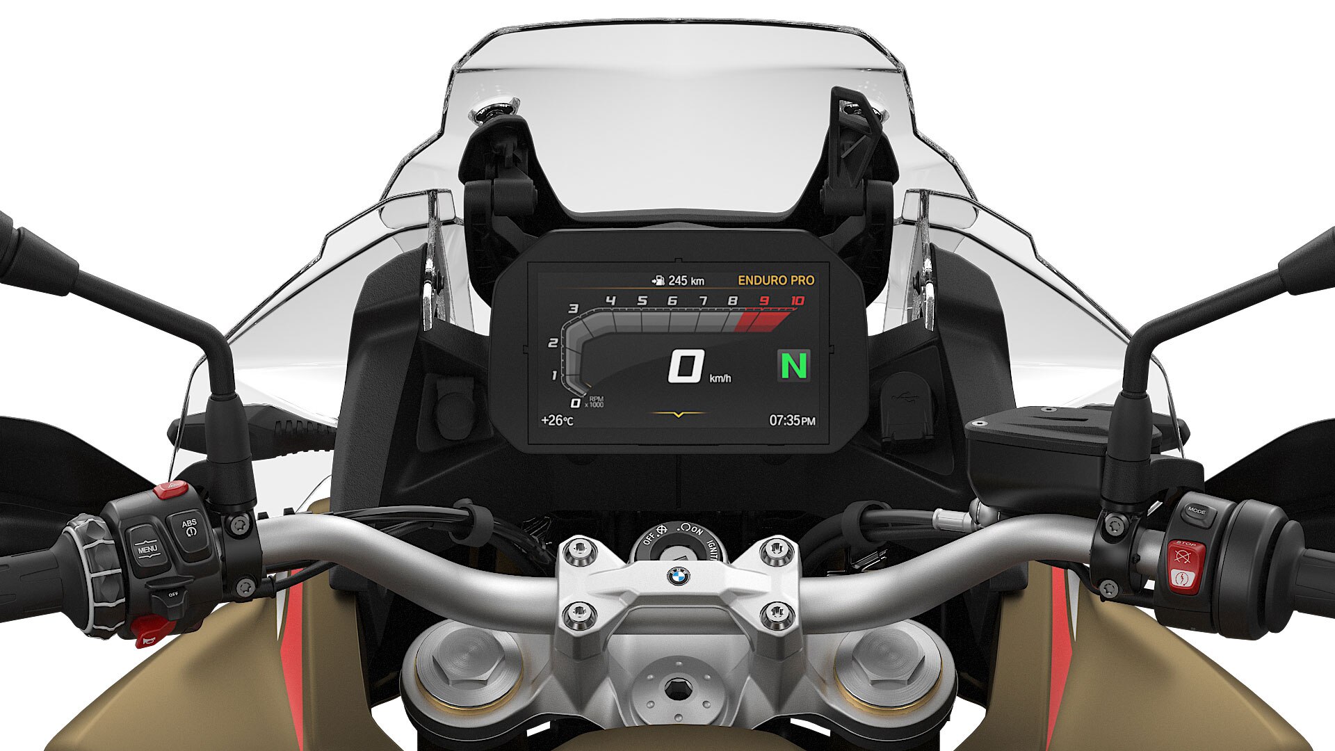 Wir sehen das 6,5“ TFT-Display der F 850 GS Adventure.