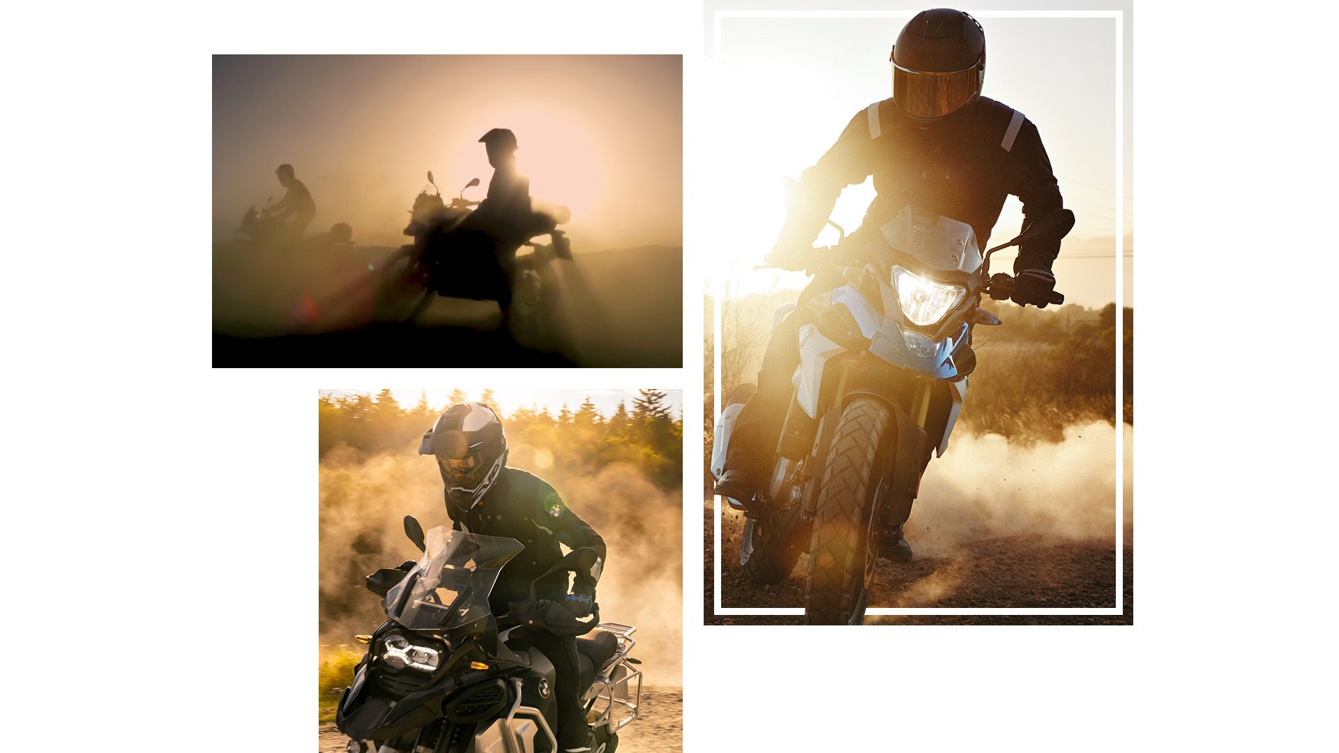 Collage der BMW Motorrad GS Modelle.