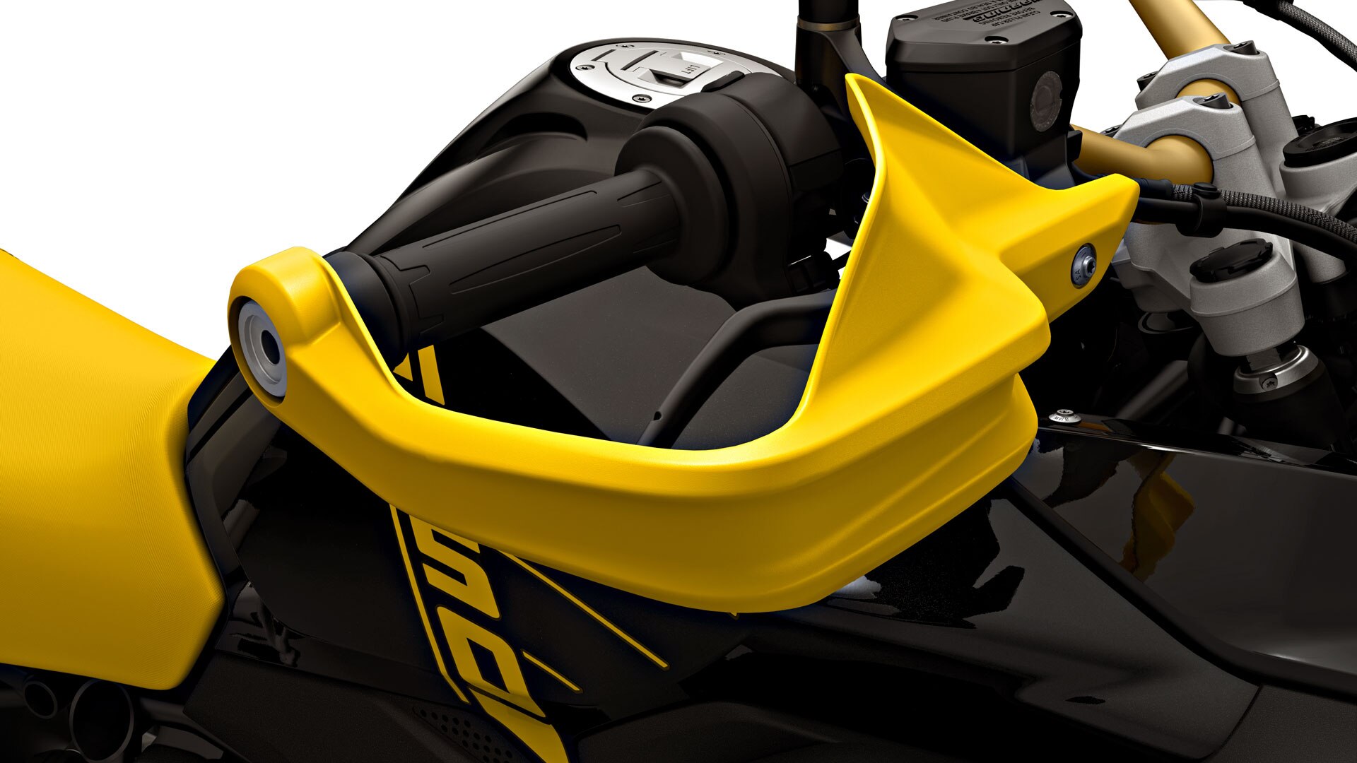 Wir sehen die Edition 40 Years GS mit gelbem Handschutz.
