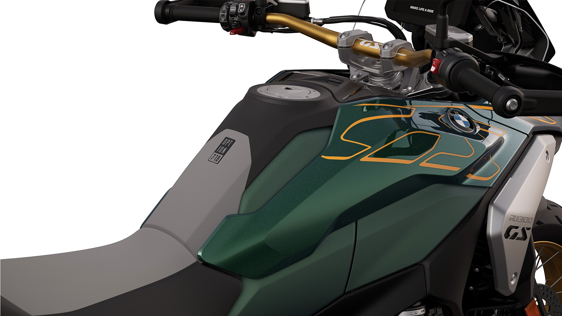 Die grafische Gestaltung der BMW R 1300 GS Tramuntana mit Option 719 Ausstattung