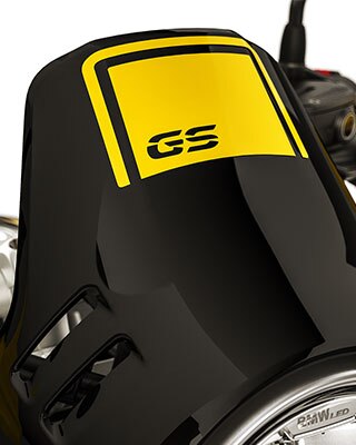 Wir sehen das Windschild der R nineT Urban G/S inkl. GS Logo.