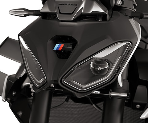 Doppelflutiger LED-Scheinwerfer der M 1000 R von BMW Motorrad