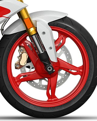 Wir sehen das Aluminium Gussrad der G 310 R.