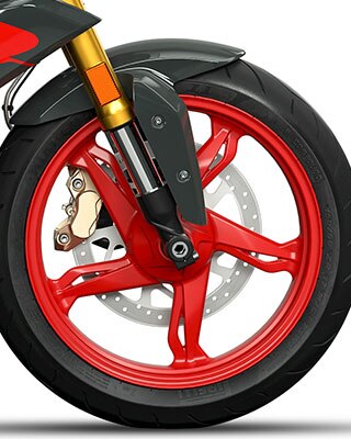 Wir sehen das Aluminium Gussrad der G 310 R.