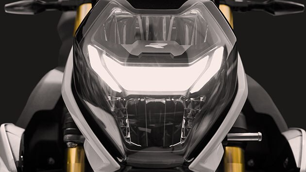 Wir sehen den LED-Scheinwerfer der S 1000 R.