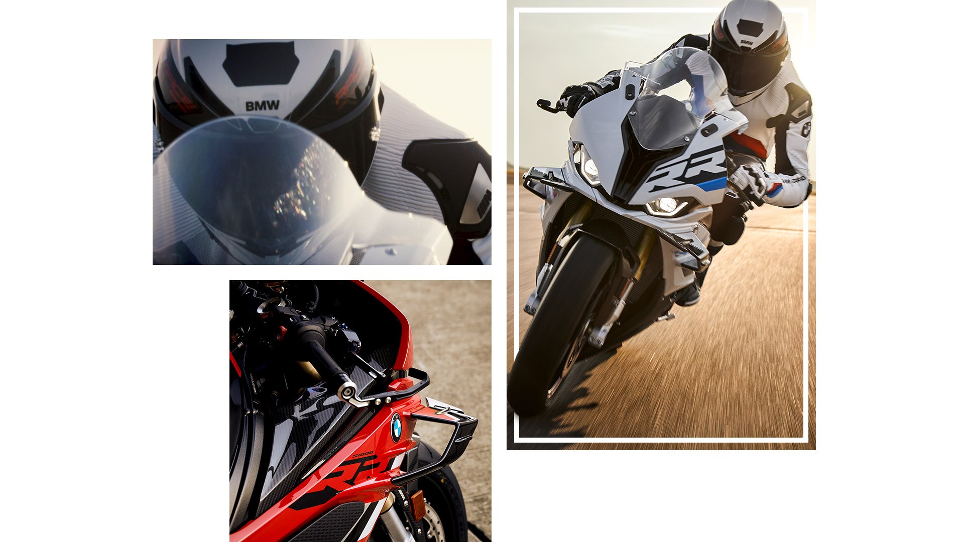 Collage aus Fahraufnahmen der S 1000 RR.
