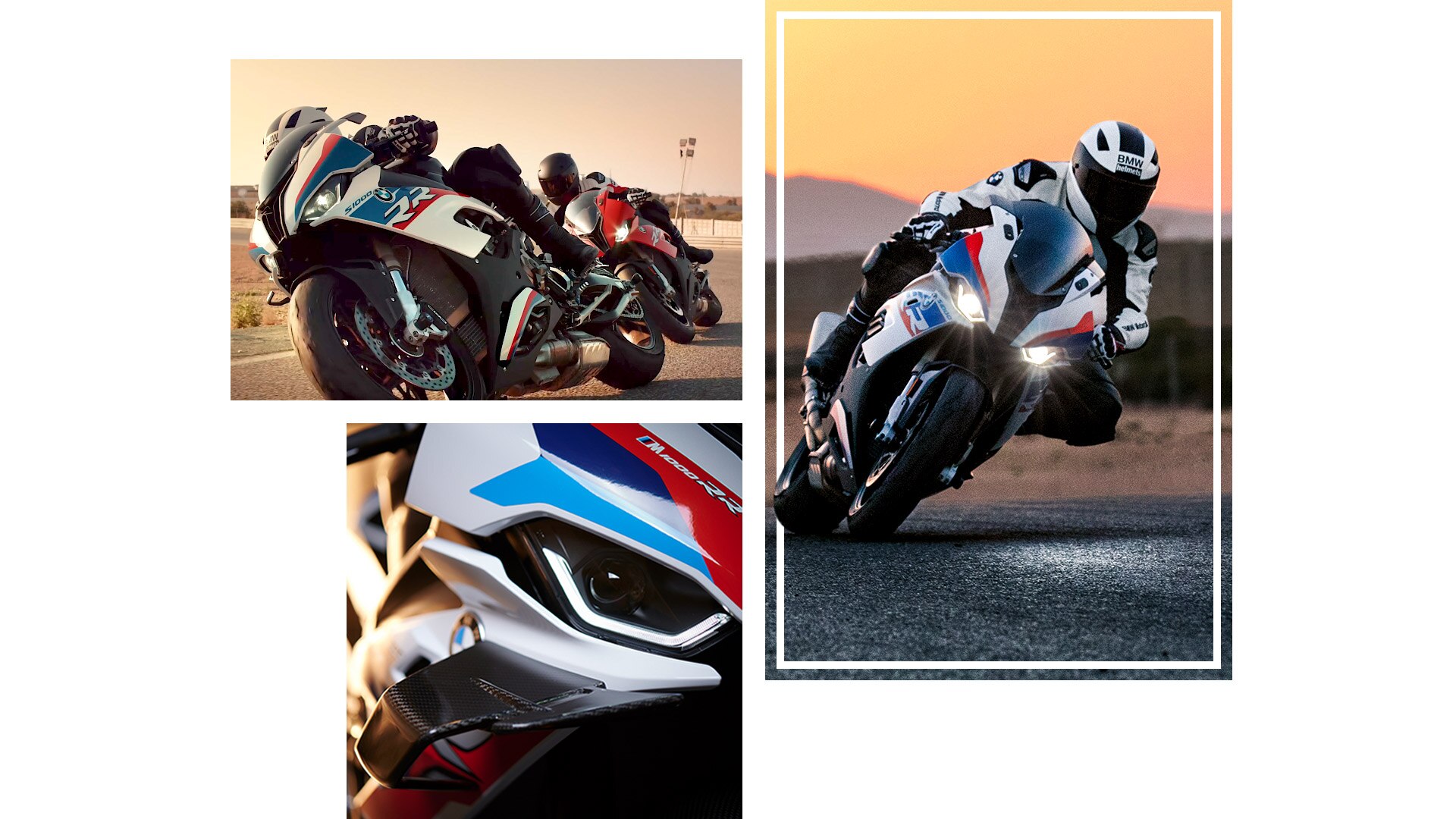 Collage aus Fahraufnahmen der S 1000 RR und M 1000 RR.